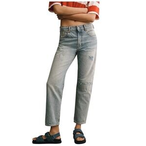 Deminist straight leg high waist distressed cropped jeans excellent condition